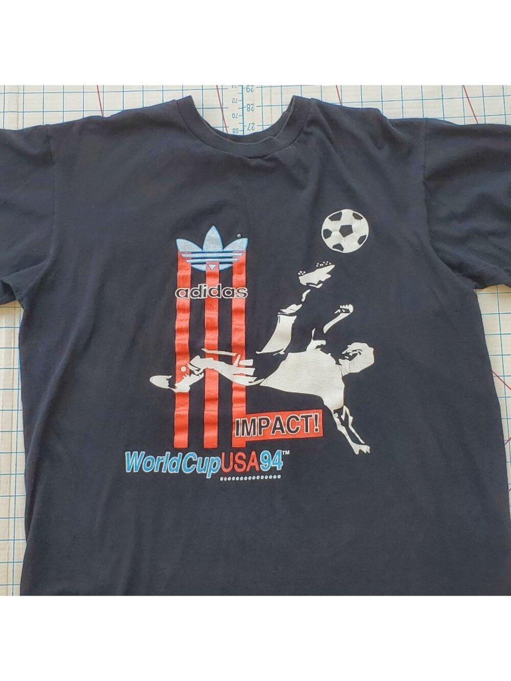 Adidas World Cup USA Soccer 1994 T-shirt Men's Medium Vintage Black 90s Cotton